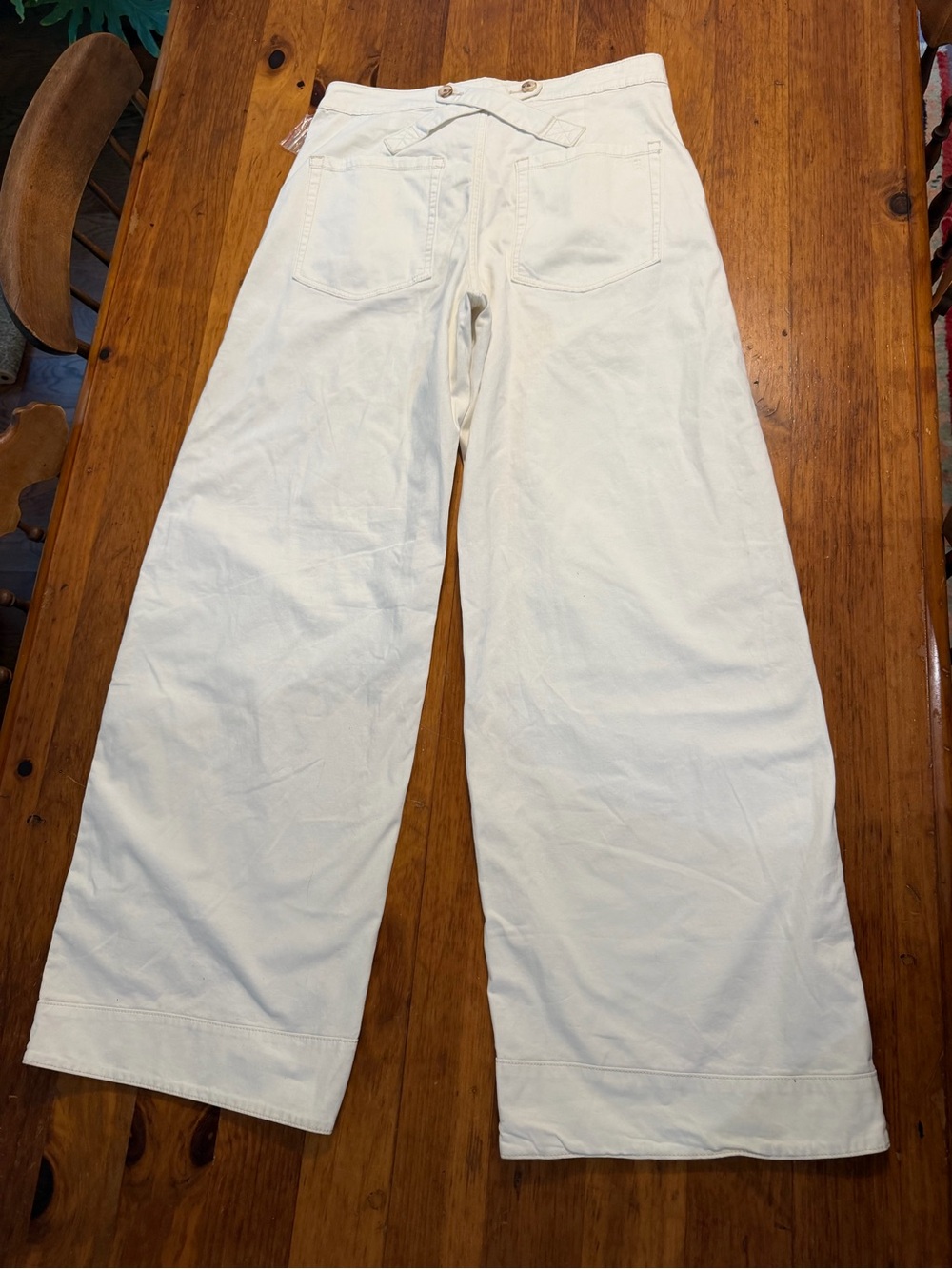 Pilcro Puddle Curve Wide Leg Pants Size 28 White - Picture 4 of 7